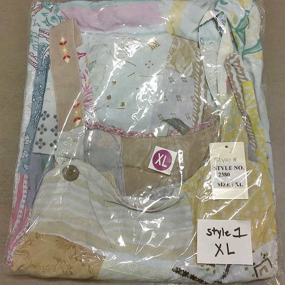 NEW! Blue Sky Patchwork Overalls Wide Leg Patch Colors Will Vary Size S,M,L & XL - Picture 5 of 8